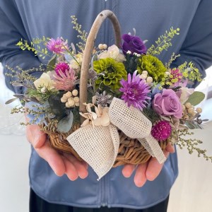 AJ121-1   プリザーブドフラワー　【パニエ】　春日部市シュガーパイン