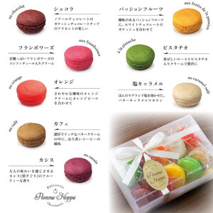 スイーツ マカロン 10個 ポムホッペ お菓子 デザート ギフト ショコラ チョコ チョコレート 塩 キャラメル フランボワーズ オレンジ パッション フルーツ ピスタチオ カフェ コーヒー カシス パティスリーポムホッペ  埼玉県 羽生市