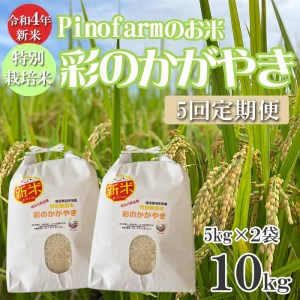 <5回定期便> 令和4年 新米 Pinofarmのお米 彩のかがやき 10kg