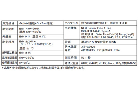 ポケット非破壊糖度計 PAL-光センサー41（みかん）　【11218-0914】
