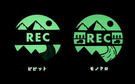 光るドラレコステッカー　アウトドアセット 2枚入り ドライブレコーダー ステッカー 防犯 車 煽り運転 抑止 蓄光 光る シール 車用