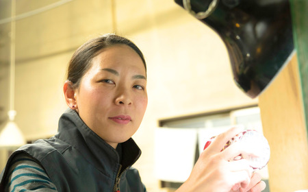 江戸切子 山田のゆり作 八角篭目文様 【金赤】 M-250‐R   | 江戸切子 グラス 芸術 埼玉県 草加市