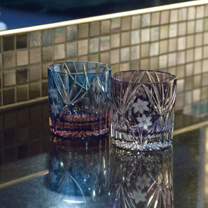 江戸切子 花籠文様 ミニオールド 【ブルーピンク】 M-3067-BP    | 江戸切子 グラス 芸術 埼玉県 草加市