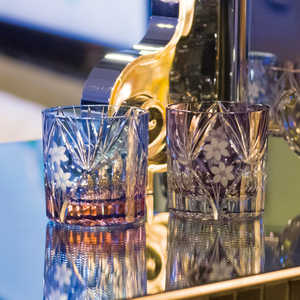 江戸切子 花籠文様 ミニオールド 【ブルーピンク】 M-3067-BP    | 江戸切子 グラス 芸術 埼玉県 草加市