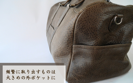 ＜グレー＞ 革職人がつくる ボストンバッグ | ボストンバッグ アレス 埼玉県 草加市