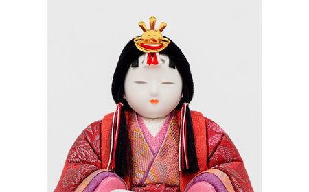 木目込みひな人形 ／ お雛さま ひなまつり 雛人形 飾り物 置物 有職衣裳 コンパクト インテリアに馴染む モダン 女の子 イベント 飾り 秋田杉 麻の葉 模様 埼玉県 No.270