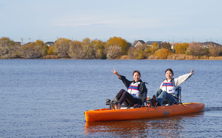 HOBIE体験（60分）チケット ／ スポーツ ウォータースポーツ アクティビティ カヤック 足漕ぎカヤック ボート 初心者 楽しい 越谷レイクサイドマリーナ 大相模調節池 埼玉県 No.274