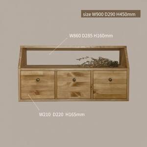 【完全国内生産】W90　無垢材　ローボード　引き出し　チェスト　ha14【1656532】