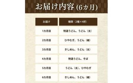 【6カ月定期便 レターパック】一里塚うどん 8把セット | うどん 乾麺