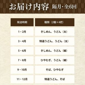 【6カ月隔月定期便 ﾚﾀｰﾊﾟｯｸ】一里塚うどん 8把ｾｯﾄ 偶数月（2/4/6/8/10/12）発送 | うどん 乾麺