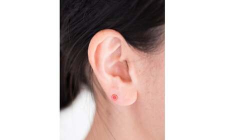 ピアス 丸 レッド K18 七宝 | ピアス アクセサリー Kenichi Kondo