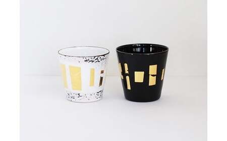 ぐい呑 黒白ペア 四角 七宝 | ぐい呑み 食器 Kenichi Kondo 