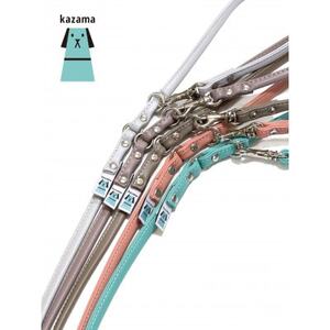 丸めリード【Sサイズ】プラチナグレー(本革製)kazama premium【1403895】