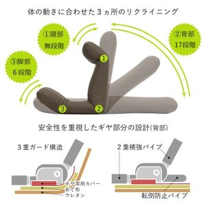 産学連携 リラックス座椅子5ーL ブルー_雑貨・日用品 椅子・チェア・ソファ 家具・インテリア 雑貨・日用品 家具・インテリア _【1455379】
