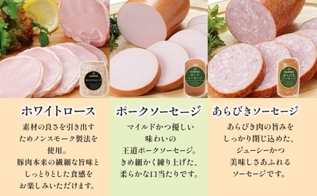 ホワイトロースハムとソーセージのギフト セット 贈り物 こだわり 豚肉 ゴールデンポーク 加工品 簡単調理 おつまみ おかず お弁当 朝食 定番 サイボク 埼玉県 日高市