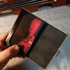 イタリア・クレモナで修行したバイオリン職人が作る木の名刺ケース【ブラック】【1382033】