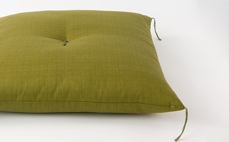 綿ふとん職人が手掛ける綿100%座布団【銘仙判】55cm×59cm【抹茶色】【1401283】