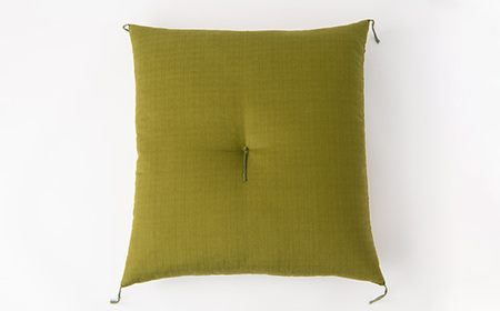 綿ふとん職人が手掛ける綿100%座布団【銘仙判】55cm×59cm【抹茶色】【1401283】