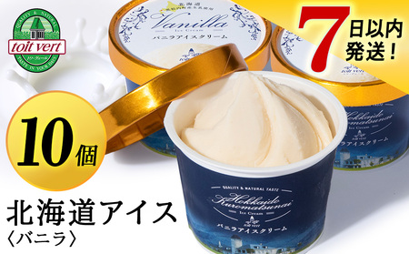 【7営業日以内発送】トワ・ヴェール の アイスクリーム 【 バニラアイスクリーム 】 110ml 10個 アイス バニラ 生乳 アイスクリーム 北海道ふるさと納税