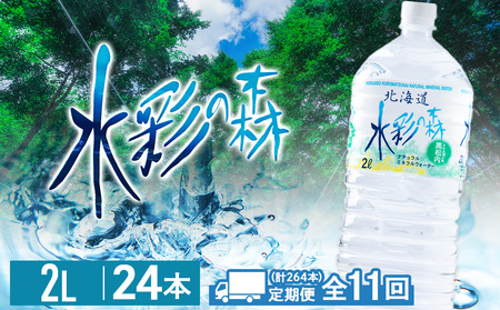 【定期便 11カ月】黒松内銘水 水彩の森 2L×24本（4箱）