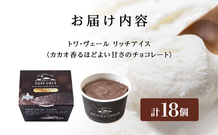 リッチアイスクリーム カカオ香るほどよい甘さのチョコレート 18個セット（100ml）