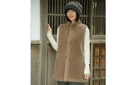 「メリノン」ロングベスト　Lサイズ【洗濯機で丸洗い可！】