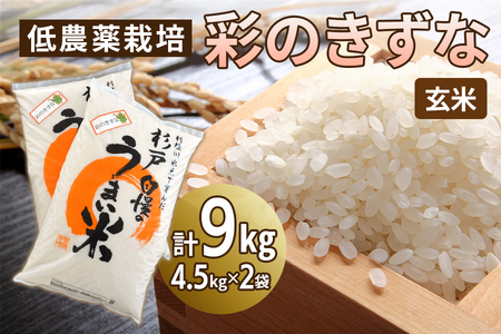 低農薬栽培の彩のきずな《玄米》9kg (4.5kg×2袋)｜おいしい お米 コメ こめ ご飯 ごはん お取り寄せ 直送 贈り物 贈答品 ふるさと納税 埼玉 杉戸 [0656]