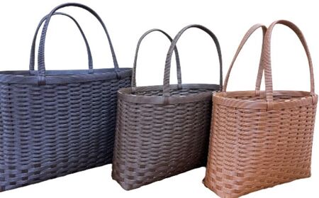 バック エコ クラフトテープ ハンドメイド 秋色 3点セット トートバック 色違い 手作業 お出掛け 買い物 普段使い おしゃれ 小物 ファッション小物 茶色 こげ茶 ブラウン 黒