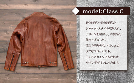 【Nappa Leather仕様】レザージャケット [model:Class C］ ジャケット 革 皮革 レザー 皮製品 レザー製品 シープスキン シープレザー メンズ パキスタン XL：ブラック