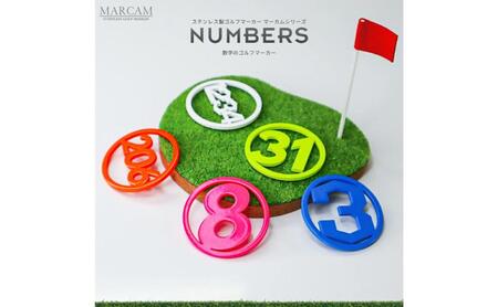 数字 蛍光 ゴルフマーカー 1個 オリジナルマーカー作成 ゴルフ用品 ギフト プレゼント 記念 おしゃれ ゴルフ好き 千葉市 千葉県 オレンジ