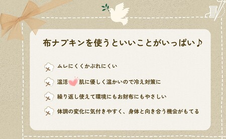 布ナプキン オーガニックコットン100% 3枚 防水シートなし 選べる3柄