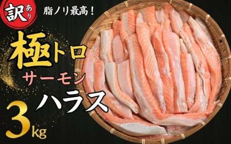 訳あり トロ サーモン(鮭)  ハラス 約3kg さけ 鮭 さけ 鮭 さけ 鮭 荒野商店
