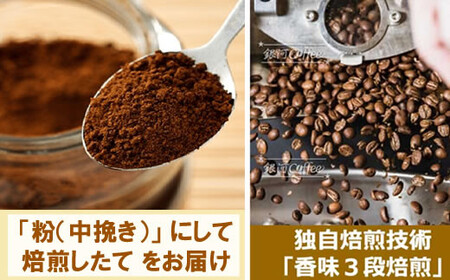 【12203-0107】定期便6回 世界一周 高級珈琲（粉 中挽き） 銀河コーヒー 