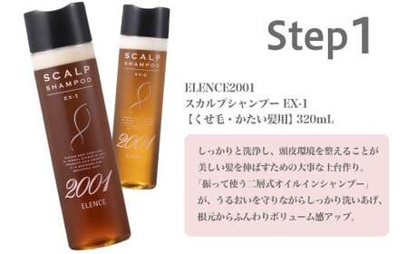 のびのび美髪「エレンス2001スカルプシリーズEX-1【くせ毛・かたい髪用】」シャンプー トリートメント エッセンス 3点セット 健やかな頭皮へ 【12203-0171】