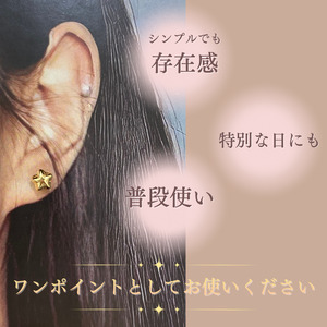 18K ゴールド 小さな星ピアス