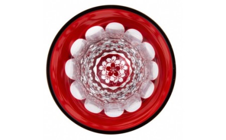 【江戸切子】船橋カレイドスコープ 桜・タンブラー(赤)