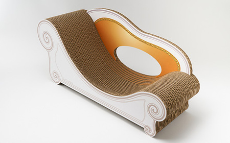 猫のおしゃれ爪とぎソファー「カリカリーナ Basic」ゴールドイエロー　グランデサイズ_猫 ネコ ねこ 爪とぎ 爪研ぎ つめとぎ ソファ カリカリーナ おしゃれ ペット用品 人気 おすすめ 贈答 ギフト プレゼント_【1370877】