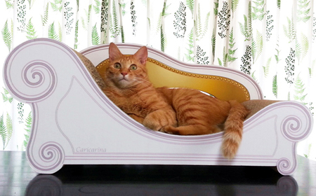 猫のおしゃれ爪とぎソファー「カリカリーナ Basic」ゴールドイエロー　グランデサイズ_猫 ネコ ねこ 爪とぎ 爪研ぎ つめとぎ ソファ カリカリーナ おしゃれ ペット用品 人気 おすすめ 贈答 ギフト プレゼント_【1370877】