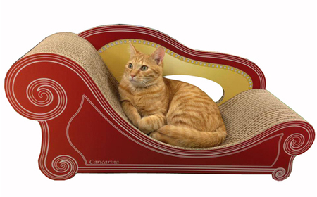 猫のおしゃれ爪とぎソファー「カリカリーナ Basic」アンティークレッド