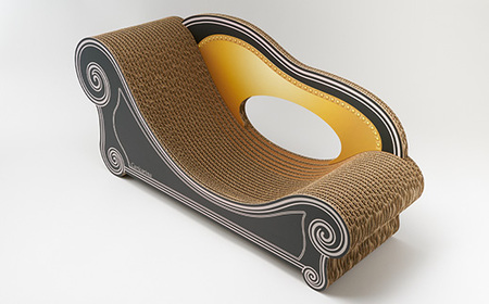 猫のおしゃれ爪とぎソファー「カリカリーナ Basic」ハリウッドブラック　グランデサイズ_猫 爪とぎ ソファー カリカリーナ おしゃれ_【1370885】