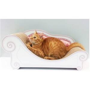 猫のおしゃれ爪とぎソファー「カリカリーナ Luce」ペールピンク　グランデサイズ【1370907】