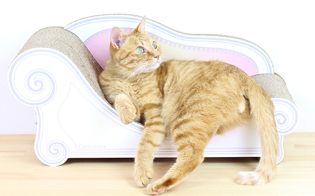 猫のおしゃれ爪とぎソファー「カリカリーナ Basic」エンジェルピンク　スタンダードサイズ　1点_猫 ネコ ねこ 爪とぎ 爪研ぎ つめとぎ ソファ カリカリーナ おしゃれ ペット用品 人気 おすすめ 贈答 ギフト プレゼント_【1512586】