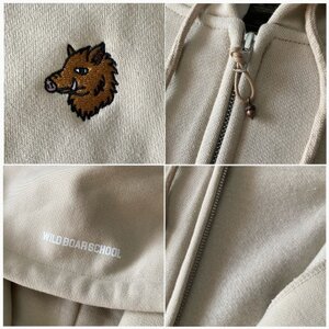 「イノシシ派」ジップアップスウェットパーカー/ストーン/男女兼用XLサイズ【1604600】