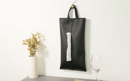 No.207-01 掛けられるPVCレザーティッシュケース「KETY」2個セット（ホワイト）