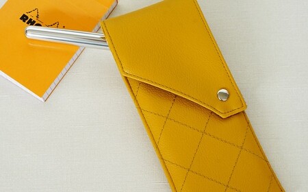 上質な日本製メガネケース「KAGULA」　Lサイズ（マスタード） No.221-04