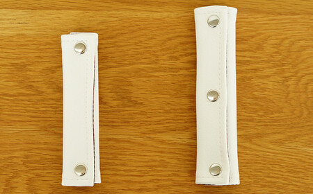 No.234-07 PVCレザーバッグ持ち手カバー「motte」4個セット　Sサイズ（ライトブルー）