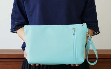 上質な日本製おむつポーチ「occhi」（ライトブルー） No.241-07