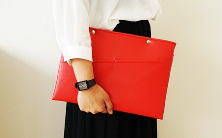 PVCレザーパソコンケース（クラッチバッグ）「match」11インチ用（ピンク） No.252-10