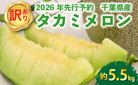 【 2026年 先行予約 】 訳あり タカミ メロン 約5.5kg 青肉【 メロン 】