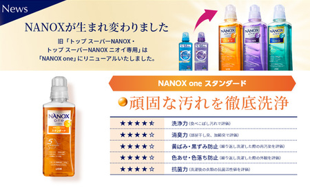 衣類用洗剤 NANOX one スタンダード 本体 ＋ 詰め替え用 ライオン LION 洗濯 洗濯用洗剤 液体洗剤 日用品 消耗品 詰め替え 除菌 消臭 抗菌 ギフト 石鹸 衣類用 セット 市原市